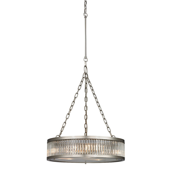 Linden Manor 3 Light Pendant In Crystal And Brushed Nickel