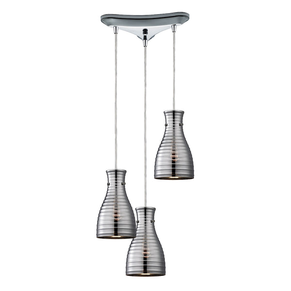 Strata 3 Light Pendant In Polished Chrome