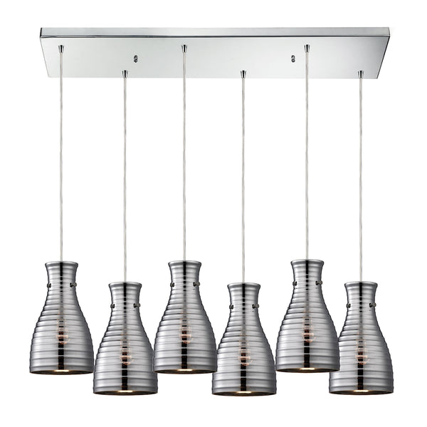 Strata 6 Light Pendant In Polished Chrome