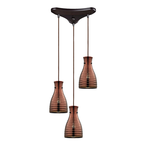 Strata 3 Light Pendant In Oil Rubbed Bronze
