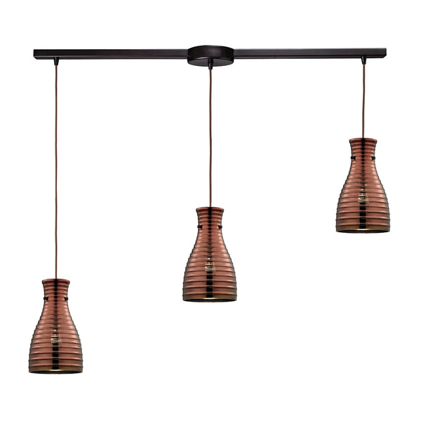 Strata 3 Light Pendant In Oil Rubbed Bronze