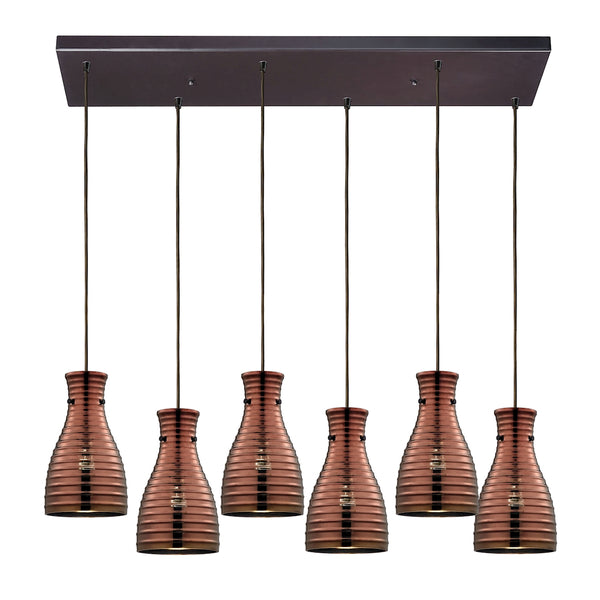 Strata 6 Light Pendant In Oil Rubbed Bronze