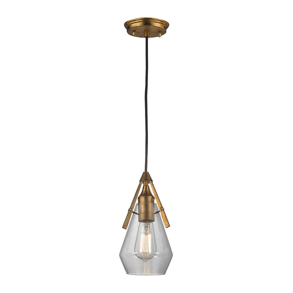 Duncan 1 Light Pendant In Antique Gold Leaf