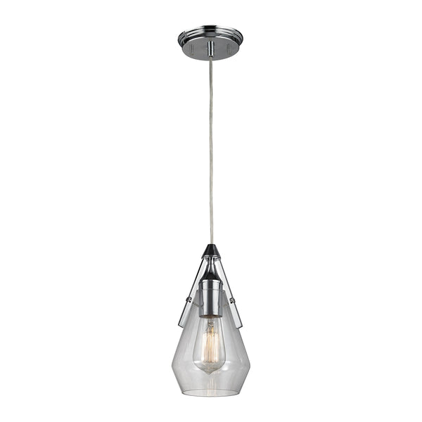 Duncan 1 Light Pendant In Polished Chrome And Clear Glass