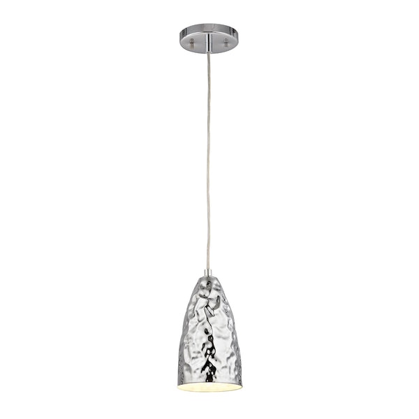 Hammersmith 1 Light Pendant In Hammered Polished Chrome