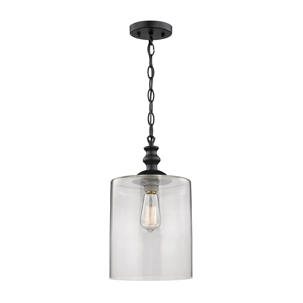 Bergen 1 Light Pendant In Oil Rubbed Bronze And Clear Glass