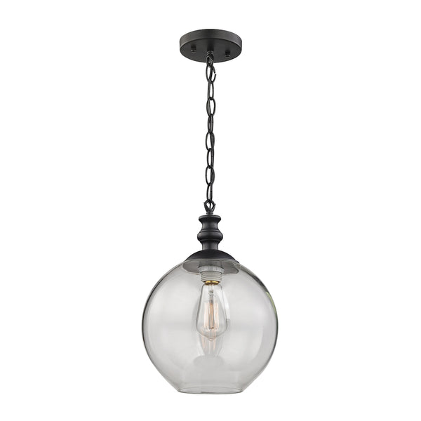 Bergen 1 Light Pendant In Oil Rubbed Bronze And Clear Glass