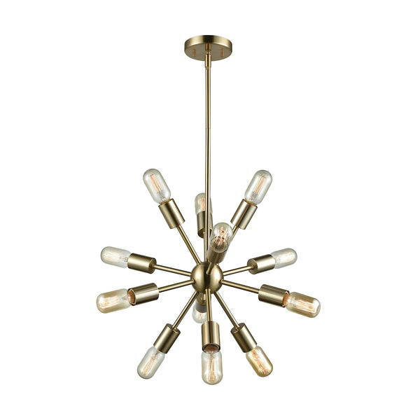 Delphine 12 Light Chandelier In Satin Brass
