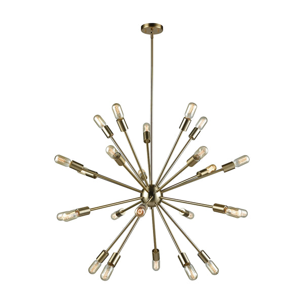 Delphine 24 Light Chandelier In Satin Brass