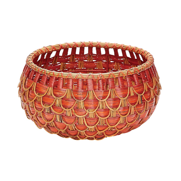 Small Fish Scale Basket In Red And Orange