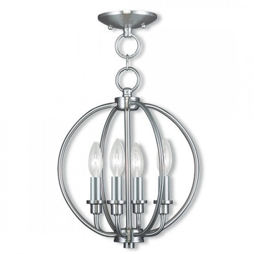 Livex Lighting Milania 4 Light BN :Chain Lantern/Ceiling Mount