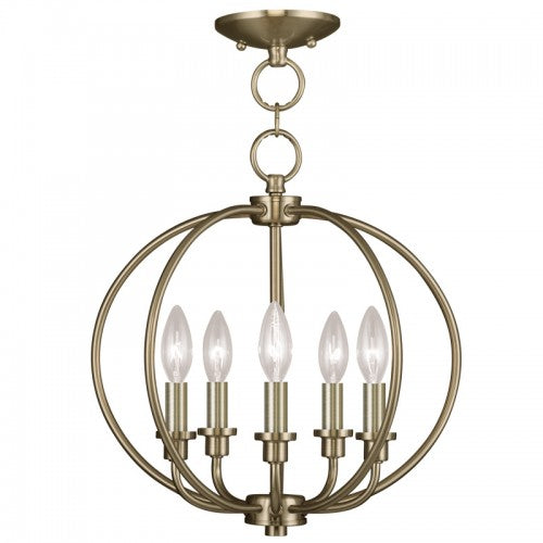 Livex Lighting Milania 5 Light AB :Chain Lantern/Ceiling Mount