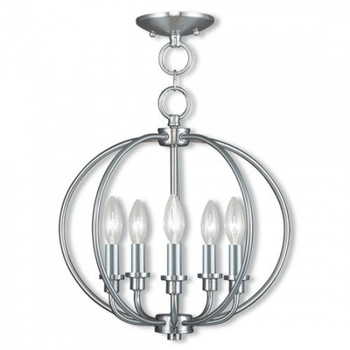 Livex Lighting Milania 5 Light BN :Chain Lantern/Ceiling Mount