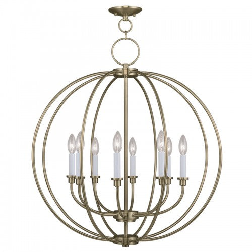 Livex Lighting Milania 8 Light Antique Brass Chandelier