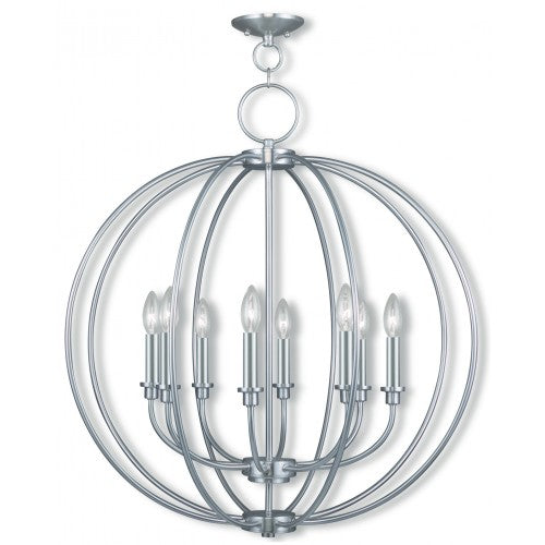Livex Lighting Milania 8 Light Brushed Nickel Chandelier