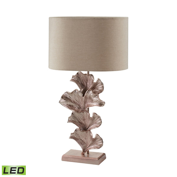 Ginkgo Leaf LED Table Lamp in Rose Gold