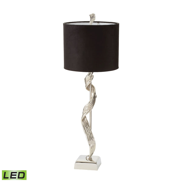 Twisted Bark LED Table Lamp in Nickel