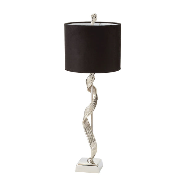 Twisted Bark Table Lamp in Nickel