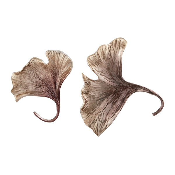 Champagne Brown Ginkgo Wall Leaf