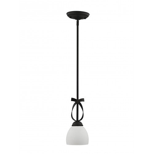 Livex Lighting Brookside 1 Light Black Mini Pendant