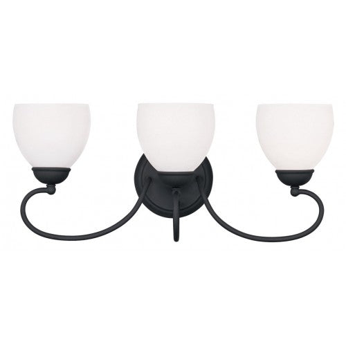 Livex Lighting Brookside 3 Light Black Bath Light