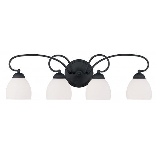 Livex Lighting Brookside 4 Light Black Bath Light