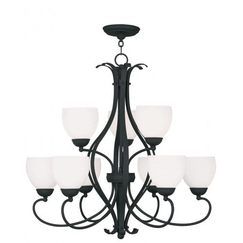 Livex Lighting Brookside 9 Light Black Chandelier
