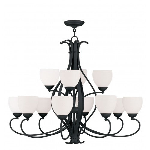 Livex Lighting Brookside 12 Light Black Chandelier