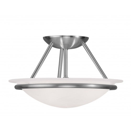 Livex Lighting Newburgh 2 Light Brushed Nickel Ceiling Mount