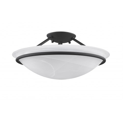 Livex Lighting Newburgh 3 Light Black Ceiling Mount