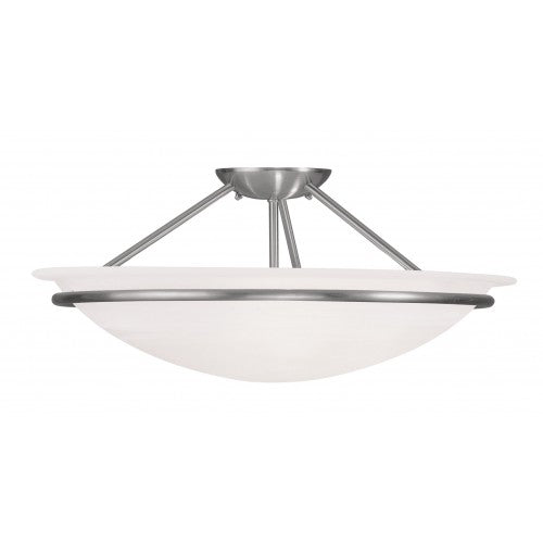 Livex Lighting Newburgh 3 Light Brushed Nickel Ceiling Mount