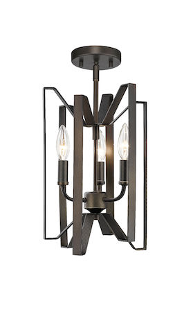 Z-Lite Marsala 3 Light Semi Flush Mount 4000SF-BRZ
