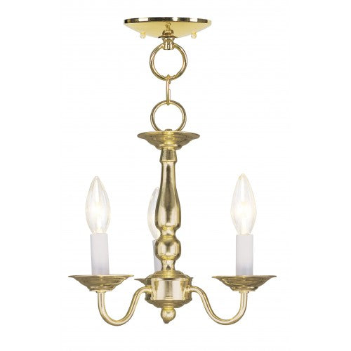 Livex Lighting Williamsburgh 3 Light PB Chain Hang/Ceiling Mount