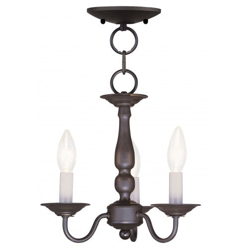 Livex Lighting Williamsburgh 3 Light Bronze Chain Hang/Ceiling Mount