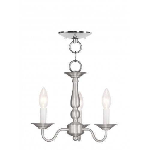 Livex Lighting Williamsburgh 3 Light BN Chain Hang/Ceiling Mount