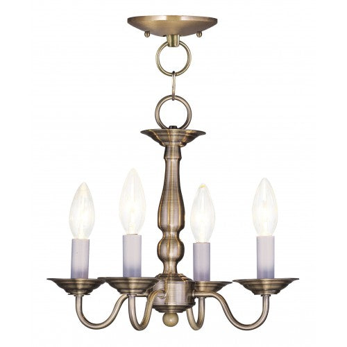 Livex Lighting Williamsburgh 4 Light AB Chain Hang/Ceiling Mount
