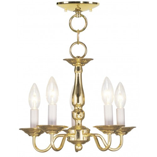 Livex Lighting Williamsburgh 5 Light PB Chain Hang/Ceiling Mount