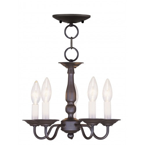 Livex Lighting Williamsburgh 5 Light Bronze Chain Hang/Ceiling Mount