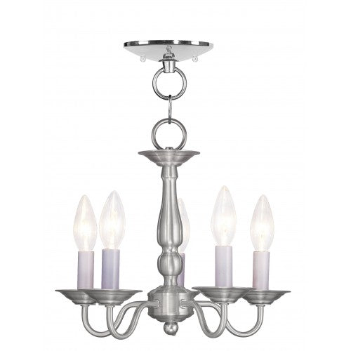 Livex Lighting Williamsburgh 5 Light BN Chain Hang/Ceiling Mount