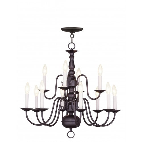 Livex Lighting Williamsburgh 12 Light Bronze Chandelier