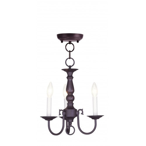Livex Lighting Williamsburgh 3 Light Bronze Mini Chandelier