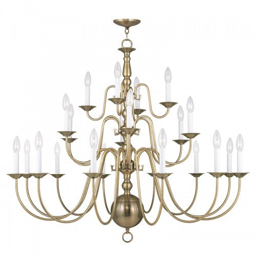 Livex Lighting Williamsburgh 22 Light Antique Brass Chandelier