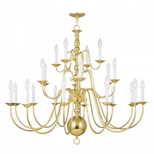 Livex Lighting Williamsburgh 22 Light Polished Brass Chandelier