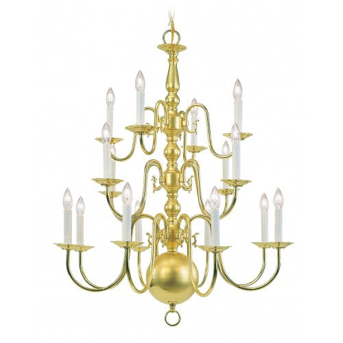 Livex Lighting Williamsburgh 16 Light Polished Brass Chandelier