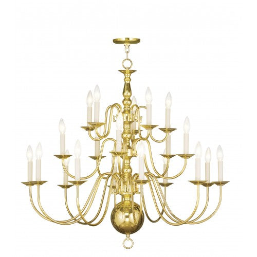 Livex Lighting Williamsburgh 20 Light Polished Brass Chandelier