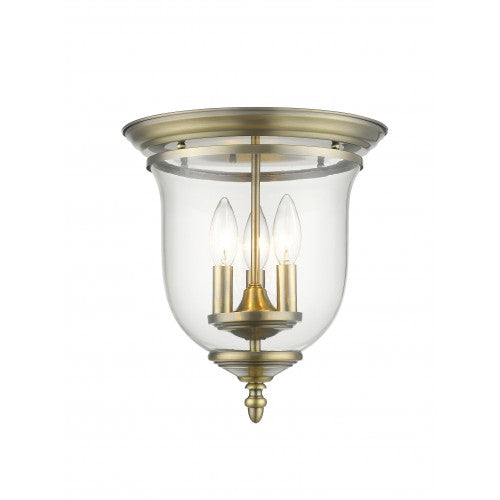 Livex Lighting Legacy 3 Light Antique Brass Ceiling Mount