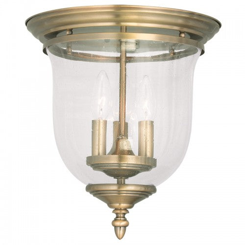 Livex Lighting Legacy 3 Light Antique Brass Ceiling Mount