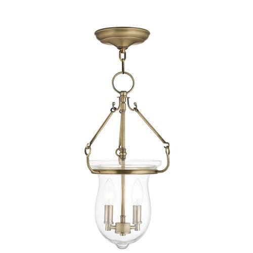 Livex Lighting Canterbury 2 Light Antique Brass Pendant