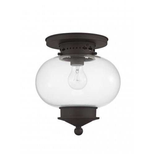 Livex Lighting Harbor 1 Light Bronze Ceiling Mount