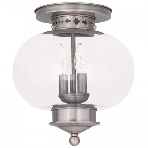 Livex Lighting Harbor 3 Light Brushed Nickel Ceiling Mount
